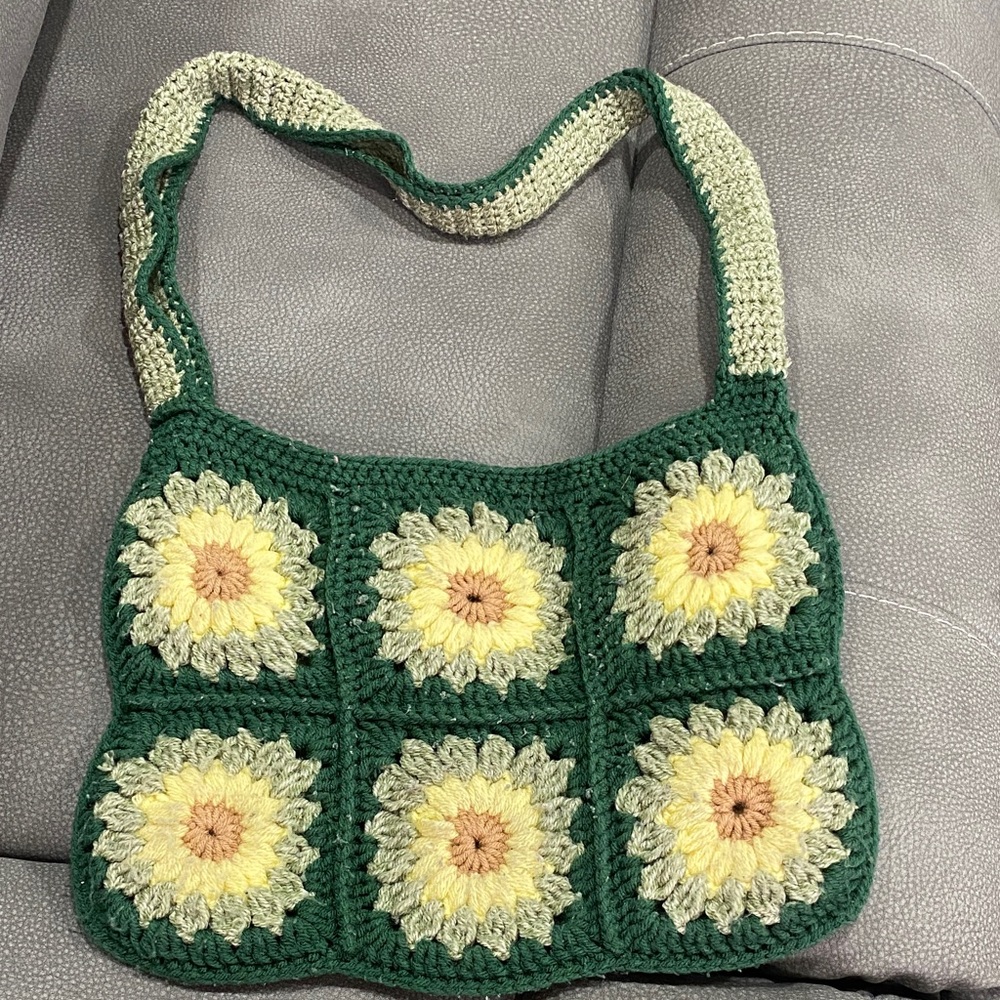 Sunflower Crochet Floral Bag
